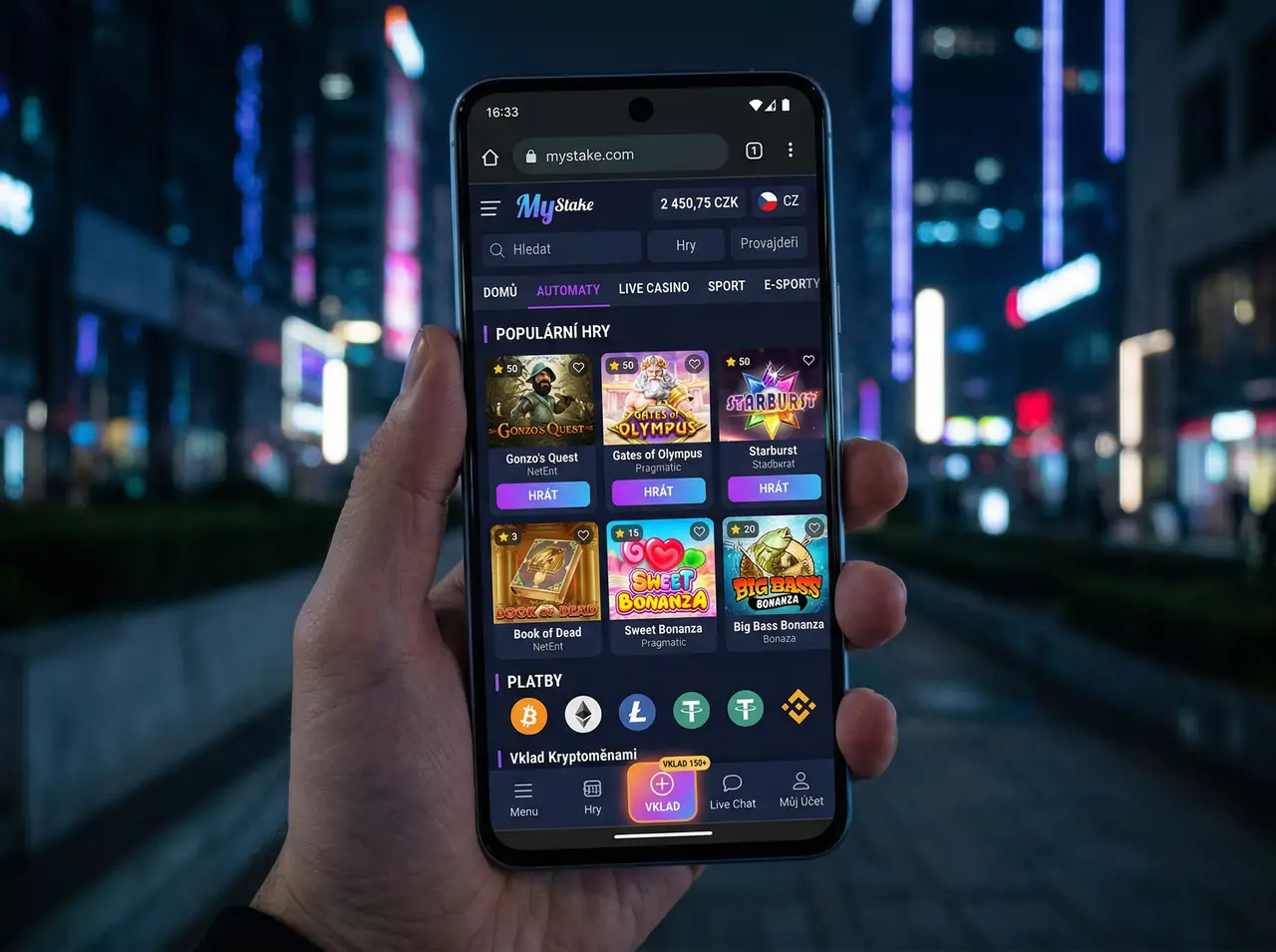 Mobilní verze mystake casino